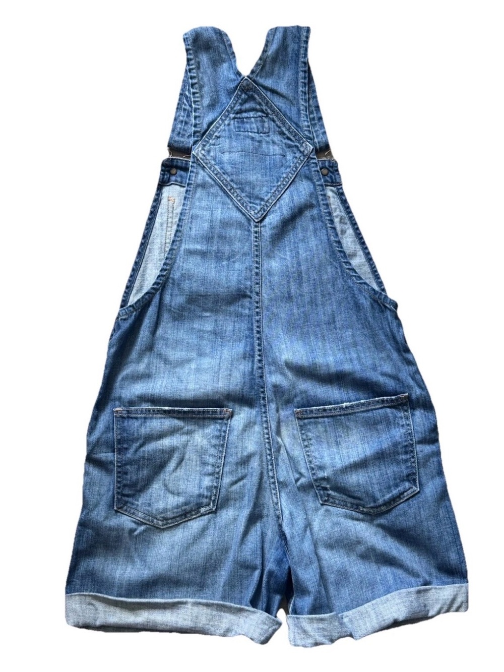 Current/Elliott The Short Tall Treasure Vintage Light Blue Denim Overalls - Picture 6 of 8